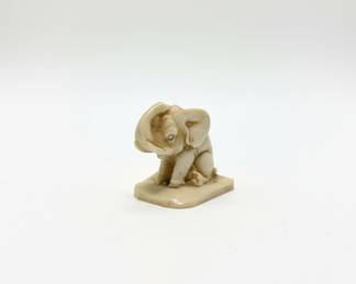 Carved "Genuine Georgia Marble" Elephant Figurine