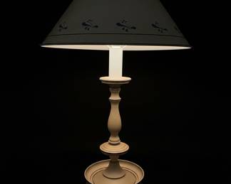 Vintage Ceramic Table Lamp with Floral Motif