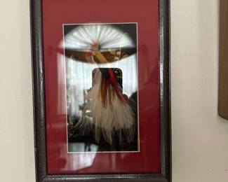Framed Feather Art of a Rooster