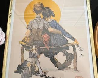 Norman Rockwell "Boy and Girl Gazing at the Moon" Print