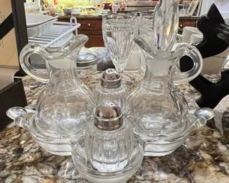 Anchor Hocking Presence Glass Cruet Set with Salt and Pepper Shakers