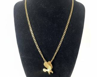 14k Yellow Gold Eagle Pendant Necklace