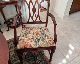 Mahogany Chippendale Style Dining Table with Four Chairs