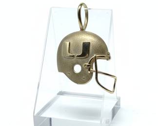University of Miami Hurricanes 14K Gold Football Helmet Charm Pendant