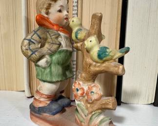 Boy with Birds Figurine - "Singing Teacher Boy" Style