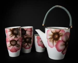 Vintage Floral Teapot and Cup Set