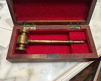 Solid Brass Gavel with Presentation Box