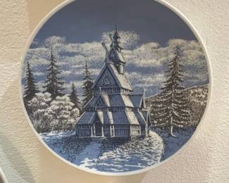 Porsgrund Norway Stave Church Decorative Plate