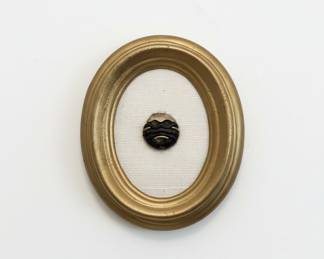 Oval Gilt Frame with Black and Gold Button