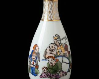 Pacific Japan "Seven Lucky Gods" Sake Bottle Vase