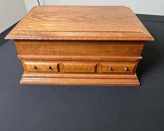 Wooden Jewelry Box with Drawers