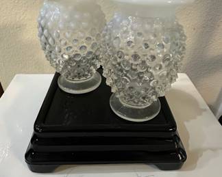 Fenton Hobnail Opalescent Vases