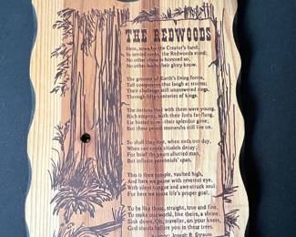 The Redwoods Poem Wood Plaque