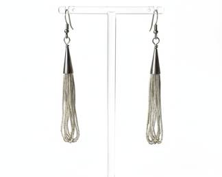 Sterling Silver Liquid Tassel Earrings