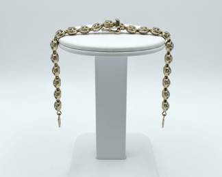 14k Gold Floral Link Bracelet