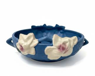 Roseville Pottery Magnolia Blue Console Bowl