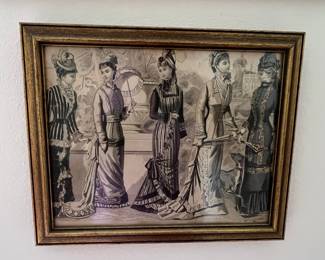 Framed Victorian Fashion Art