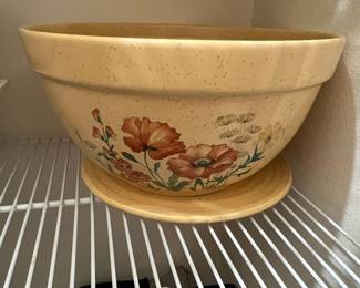 Yellow Floral Mixing Bowl with Saucer - Treasure Craft