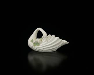 White Ceramic Swan Planter with Roses