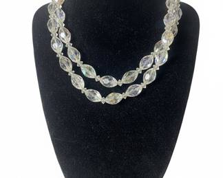 Two-Strand Aurora Borealis Crystal Necklace
