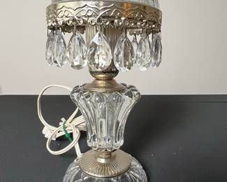 Vintage Michelotti Crystal Glass Prism Boudoir Lamp