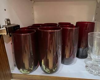 Anchor Hocking Royal Ruby Red Tumbler Glasses Set