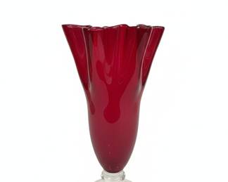 Ruby Red Handkerchief Vase