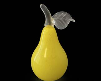 Murano Glass Pear Sculpture