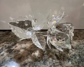 Swarovski Crystal Rose with Dew Drops