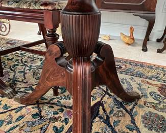 Mahogany Chippendale Style Dining Table with Four Chairs