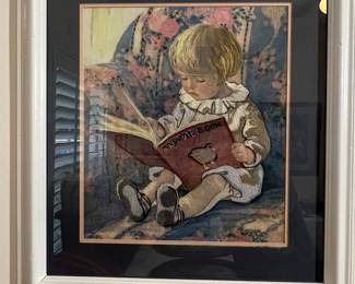 Embroidered Artwork "The Animal Book" after Jessie Willcox Smith