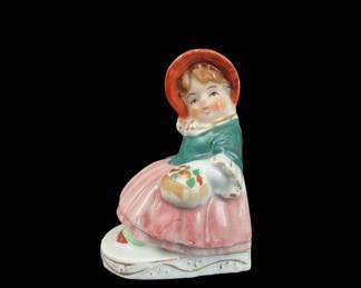 Porcelain Figurine of a Girl with a Basket - Occupied Japan Style