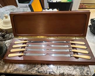 Robeson Germany Stainless 6-Piece Carving Set with Wooden Case