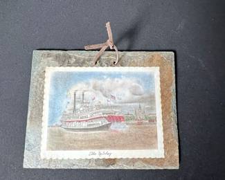 Steamboat "The Natchez” Slate Plaque