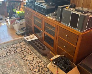 Entertainment piece/ vintage and new electronics 