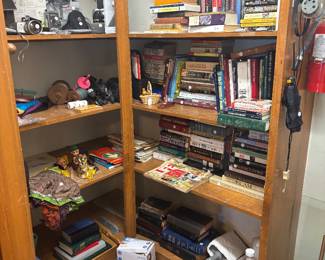 Vintage cameras and books