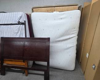 Queen platform bed frame with mattress - no headboard 