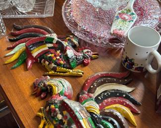 Vintage rooster metal wall hangings