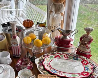 Cute serving plates, tea cups, decor