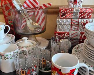 Christmas mugs and glasses