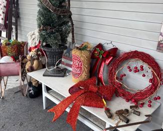 Mid century coffee table, Christmas decor