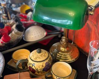 Bankers lamp, cute kitchen decor