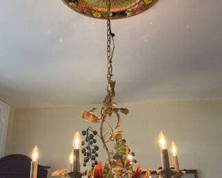 Beautiful antique Italian grape vine hanging light fixture