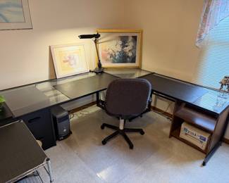 Very nice glass corner desk