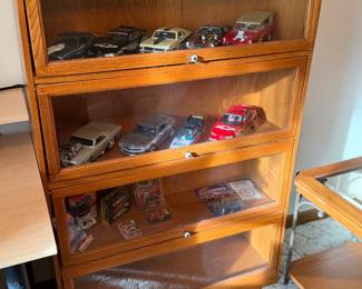 Barrister style bookcase, diecast cars