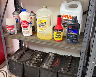 Vintage style Delco batteries, automotive fluids