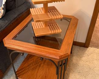 Matching oak end tables