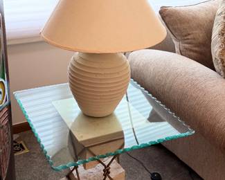Matching glass, top beveled end tables