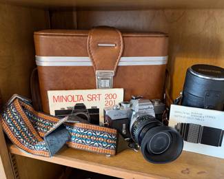 Vintage Minolta sr-t 200/201 with accessories