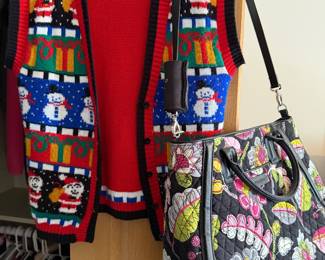 Snowman vest, quilted bag